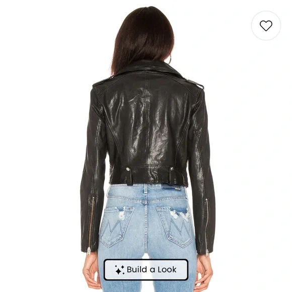 LAMARQUE Black Cropped Leather Jacket - Picture 2 of 5